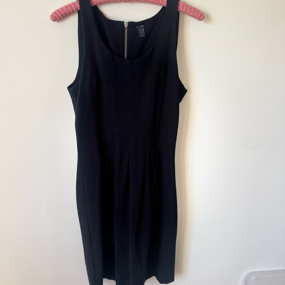 J. Crew Black Sleeveless Midi Sheath Dress